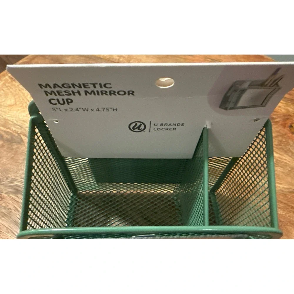 U Brands Magnetic Mesh Mirror‎ Cup, Sage Color